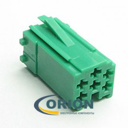 автомобильный mini ISO 6pin (зеленый,само наборный)