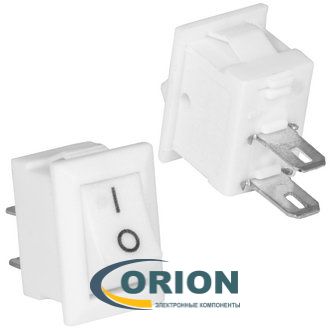 Переключатель, выключатель RWB-101 micro = KCD5-101-C3-W/2P ON-OFF 250V 3A 2 pin (белый)