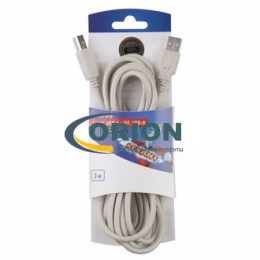 Шнур USB A штекер - USB A штекер 3.0м (v2.0) REXANT