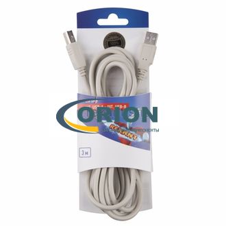 Шнур USB A штекер - USB A штекер 3.0м (v2.0) REXANT