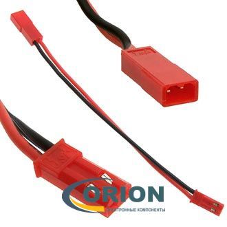 Комплект разъемов M+F 2 pin с кабелем 100мм JST 22 AWG