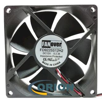 Вентилятор  92х92х25mm DC 12V 0.25А (скольжения) FANOVER FD9225S12H2 с гибким отводом 300мм 2 pin