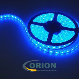 Светодиодная лента герметичная 3528 синяя, шир. 8мм, отрезок 5см (3 LED) 12в 1 метр
