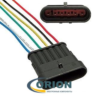 DJ7061-1.5-11 влагозащищенный с проводами 18AWG 90мм 6 pin вилка