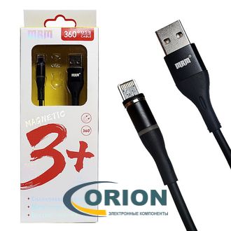 Шнур Lightning для iPhone 1.0м силиконовый магнитный 360* MRM MAGNETIC