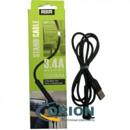 Шнур USB A штекер - USB micro-B(5P) штекер угловой 1.0м (v2.0) 3.4A MR-17m