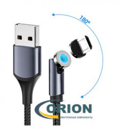Шнур USB A штекер - USB micro-B(5P) штекер 1.0м (v2.0) текстиль магнитный MR-540m