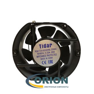 Вентилятор 172x150x50mm AC 220V 0.22A (качения) TIDAR RQA17250HBL с гибким отводом 300мм 2 pin