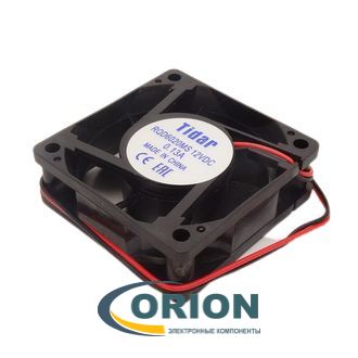 Вентилятор  60х60х20mm DC 12V 0.13A (скольжения) TIDAR RQD6020MS с гибким отводом 250мм 2 pin