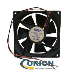 Вентилятор  92х92х25mm DC 12V 0.20A (скольжения) TIDAR RQD9225HS 12VDC с гибким отводом 250мм 2 pin