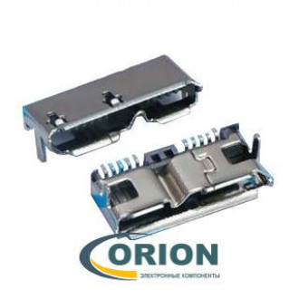 USB 3.0 micro Розетка на плату 10pin DIP SMT B-type