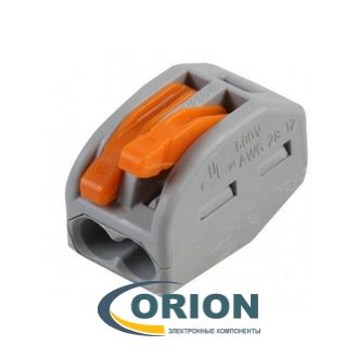 Клеммник зажимной 2 контакта PCT-212 (222-412) 250V/2kV 32A RUICHI