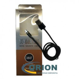 Шнур USB A штекер - USB micro-B(5P) штекер 1.0м (v2.0) текстиль магнитный 360* X-Cable