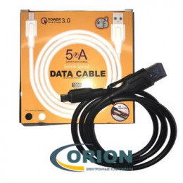 Шнур USB A штекер - USB micro-B(5P) штекер 1.0м (v2.0) 5A QC3.0 A910 ЧЕРНЫЙ
