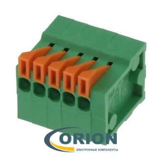Клеммник нажимной безвинтовой 5 контактов DG141V-2.54-05P-14-00A[H] 2.54mm DEGSON