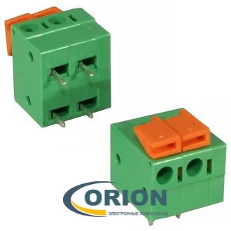 Клеммник нажимной безвинтовой 2 контакта DG142R-5.08-02P-14-00A[H] 5.08mm угловой DEGSON