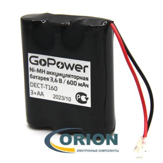 Аккумулятор DECT-T160 3.6V 600mАh NiMH GO POWER (T160)