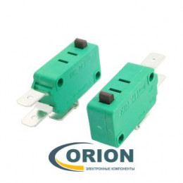 Микропереключатель KW3-OZ ON-(ON) 250V 16(6)A кнопочный (контакты 6.3мм)
