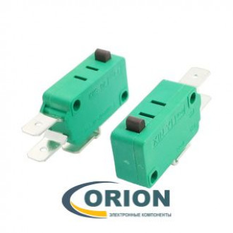 Микропереключатель KW3-OZ ON-(ON) 250V 16(6)A кнопочный (контакты 6.3мм)