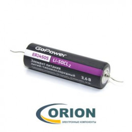Батарейка ER14505-AX 3.6V 2400mAh Li GoPower аксиальные выводы