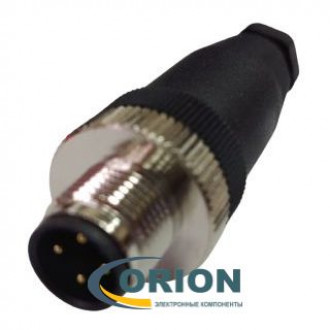 Штекер M12 4P PG7 IP67 прямой на кабель