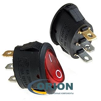 Переключатель, выключатель DAV R/3P = IRS-101-6C ON-OFF 250V 6A 3 pin (красный)