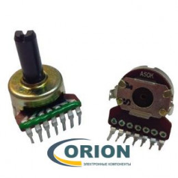Резистор переменный     50ком x 2  161, L-16F 0,1Вт 7pin (Mark: A50K)