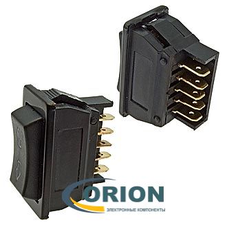 Переключатель, выключатель ASW-01 (ON)-OFF-(ON) 12V 20A (черный)