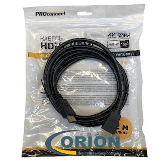 Шнур HDMI штекер - HDMI штекер  2.0м (v2.0+3D) Gold PROconnect