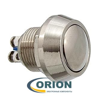 Кнопка QN12-A3 (PBS-28B D-12 mm) OFF-(ON) 250V 2A IP65 (купол/винт)