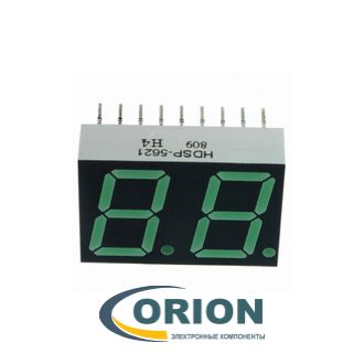 Индикатор цифровой 0.56" (14.2мм) двухразрядный HDSP-5621 (Green) ОА
