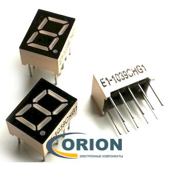 Индикатор цифровой 0.39" (10мм) одноразрядный E1-1039CHG1 (Green) ОK