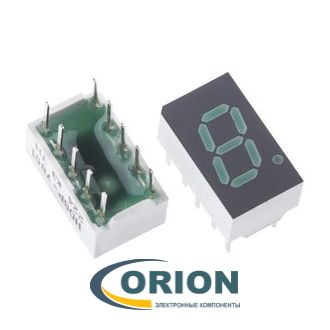 Индикатор цифровой 0.3" (7.8мм) одноразрядный HDSP-A901 (Green) ОА