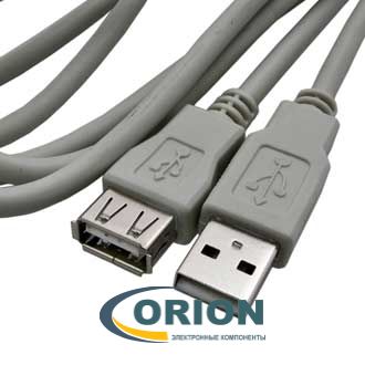 Шнур USB A штекер - USB A гнездо  5.0м (v2.0) RUICHI