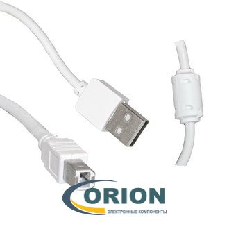 Шнур USB A штекер - USB B штекер 1.8м (v2.0, ферритовый фильтр) RUICHI