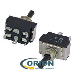 Тумблер П2Т-5 (ON)-OFF-(ON) 250V 6A