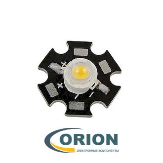 Светодиод на плате Star 1W (80-90Lm) белый теплый RUICHI 2700-3500K
