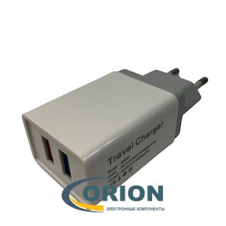 Сетевой адаптер 5V 2400mA с 2 USB Q.C.3.0 AR001