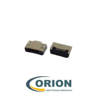 FFC/FPC ZIF-08 Гнездо 8 контакта угловое 0.5мм, крышка-прижим, нижний контакт, SMD/SMT
