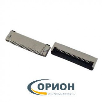 FFC/FPC ZIF-26 Гнездо 26 контакта угловое 0.5мм, крышка-прижим, нижний контакт, SMD/SMT