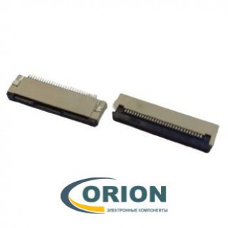 FFC/FPC ZIF-30 Гнездо 30 контакта угловое 0.5мм, крышка-прижим, нижний контакт, SMD/SMT