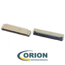 FFC/FPC ZIF-40 Гнездо 40 контакта угловое 0.5мм, крышка-прижим, нижний контакт, SMD/SMT