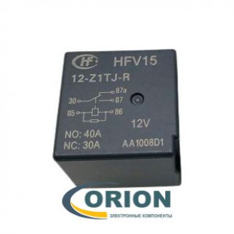 Реле HFV15 12-Z1TJ-R 12VDC 40A 1C HONGFA с резистором