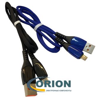 Шнур USB A штекер - USB micro-B(5P) штекер 1.0м (v2.0) SH0098-V8 Bk