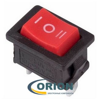 Переключатель, выключатель KCD1-103-C6-R/3P = RWB-205 ON-OFF-ON 250V 6A 3 pin (красный)