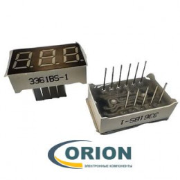 Индикатор цифровой 0.36" (9.2мм) трехразрядный 3361BS-1 (Red) ОА