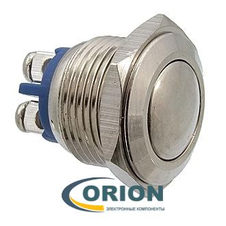 Кнопка QN16-A2 (PBS-28B D-16 mm) OFF-(ON) 250V 2A IP65 (купол/винт)