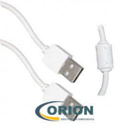 Шнур USB A штекер - USB A штекер 1.8м (v2.0, ферритовый фильтр) RUICHI