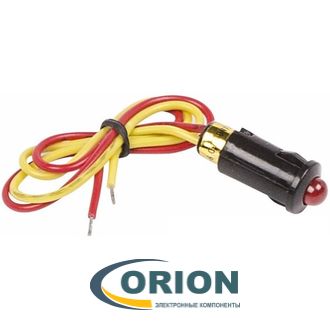 Лампа индикаторная 12V WL-04 d=8мм с проводом красная