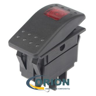 Переключатель, выключатель RK1-06A ON-OFF 250V 16А 4 pin черный/красный